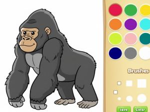 ゲーム子供のためのゴリラの塗り絵オンライン