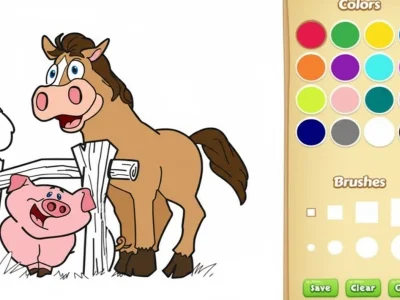 ゲーム子供のための農場の動物の着色本オンライン
