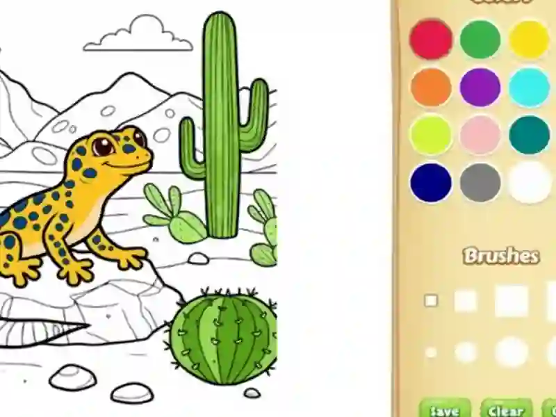 ゲーム子供のための砂漠の動物の塗り絵オンライン