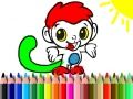 ゲーム学校に戻る：サルの塗り絵オンライン