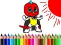 ゲーム学校に戻る：マスク男の子の塗り絵オンライン