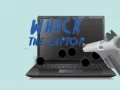 ゲームノートパソコンを叩くオンライン