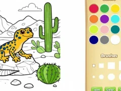 ゲーム子供のための砂漠の動物の塗り絵オンライン