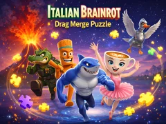 ゲームイタリアの Brainrot ドラッグ マージ パズルオンライン