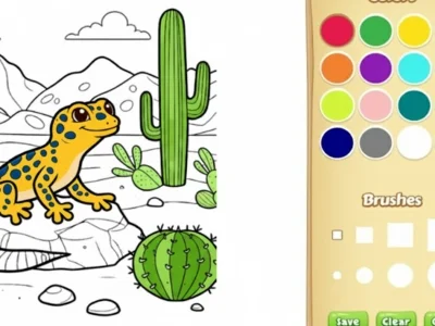 ゲーム子供のための砂漠の動物の塗り絵オンライン