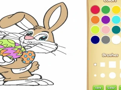ゲーム子供向けのイースターバニーの塗り絵オンライン