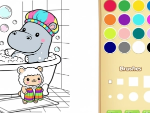 ゲーム子供のための居心地の良い友達の塗り絵オンライン