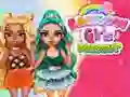 ゲーム虹の女の子ドレスアップチャレンジオンライン