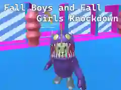 ゲーム倒れる男の子と女の子オンライン