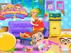 ゲーム新生児の双子の世話オンライン