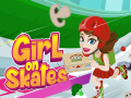 ゲームスケートに乗った女の子: ピザマニアオンライン