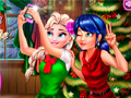 ゲームレディバグとエルサのクリスマスセルフィーオンライン