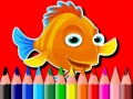ゲーム学校に戻る：魚の塗り絵オンライン