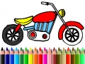 ゲーム学校に戻る：バイクの塗り絵オンライン