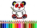 ゲーム学校に戻る：パンダの塗り絵オンライン