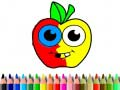 ゲーム学校に戻る：リンゴのぬり絵ブックオンライン