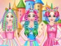 ゲームプリンセスたちのレインボー・ユニコーン・ヘアサロンオンライン