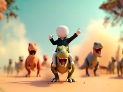ゲームスティックマン: 恐竜アリーナオンライン