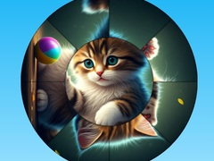 ゲームラウンドジグソーパズル：かわいい子猫の画像を集めようオンライン
