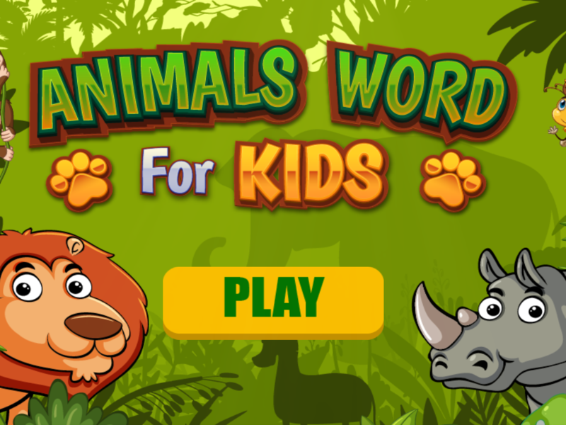 ゲーム子供のための単語動物オンライン