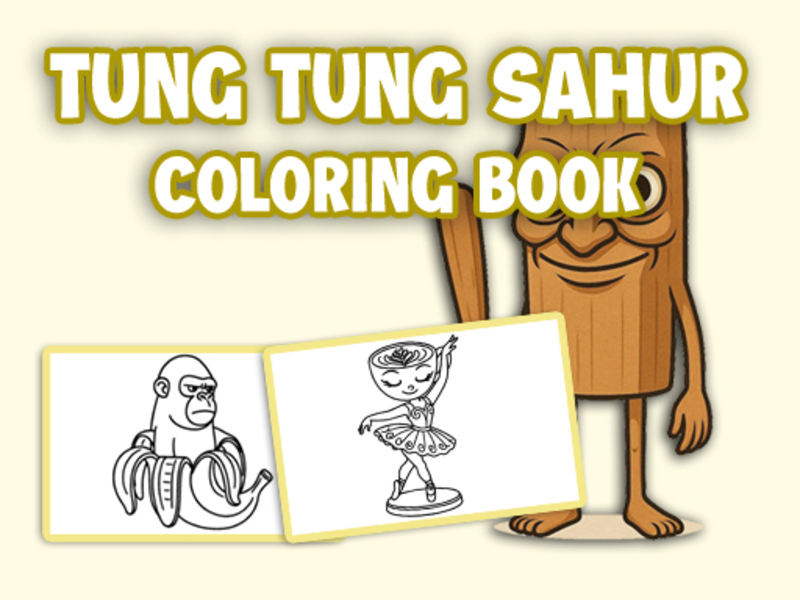 ゲームTung Tung Sahurの塗り絵オンライン