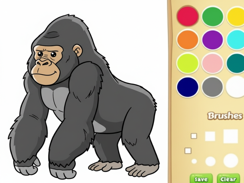 ゲーム子供のためのゴリラの塗り絵オンライン