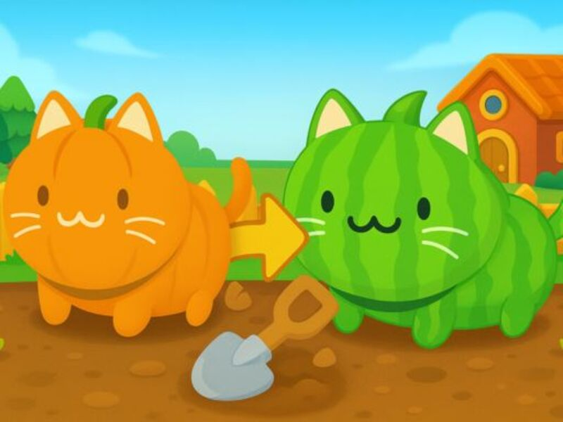ゲームBrainrot Garden。 猫をマージしますオンライン