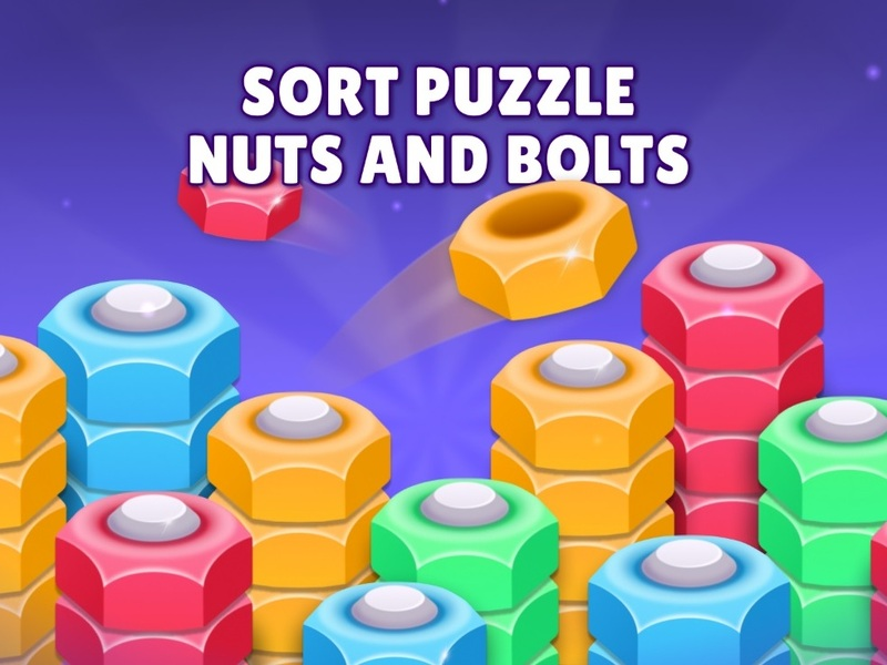 ゲームパズルナットとボルトをソートしますオンライン